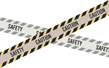 Caution and Safety Tape: A stark visual representation of caution and safety, rendered through the intersecting strips of warning tape, serving as a symbolic barrier.