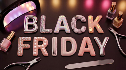Black Friday Nail Art Sale: Festive Manicure Tools and Polish Display