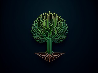 Digital tree of life circuit board art