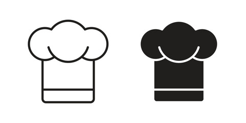 Chef hat icons illustration, line art, glyph style vectors