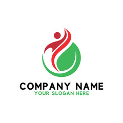 healthy wellness healing logo design vector