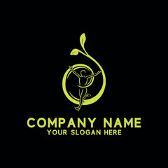 healthy wellness healing logo design vector