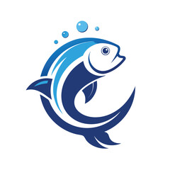Modern minimalist fish logo design