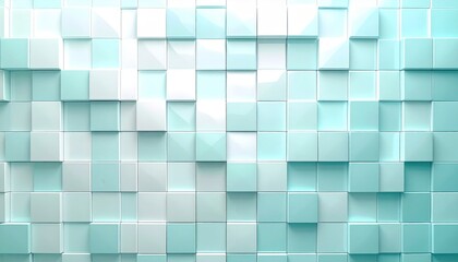Abstract Cubes Background with Light Blue and White Hues and Soft Lighting
