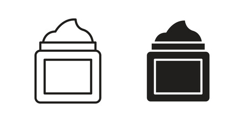 Cream icons illustration, line art, glyph style vectors