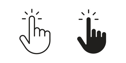 Obraz premium Cursor icons illustration, line art, glyph style vectors