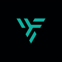 letters wf or fw text logo design vector