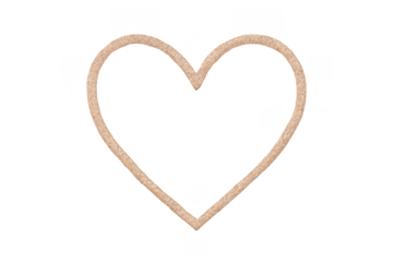 Glittering champagne heart frame with transparent background