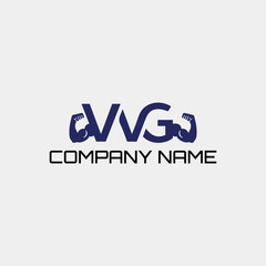 letters wg muscles logo design vector