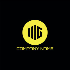 letters wg muscles logo design vector