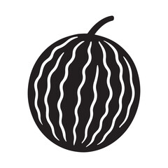 Muskmelon or Watermelon Silhouette with Slice Vector