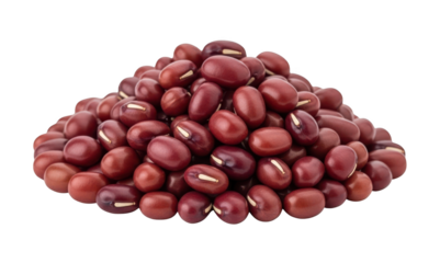 Pile of red adzuki beans on transparent background