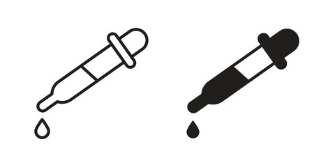 Eye dropper icons illustration, line art, glyph style vectors