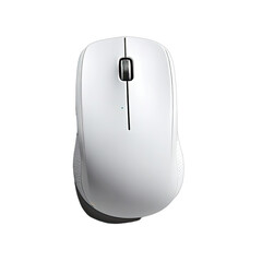 Modern white wireless computer mouse on a solid black background