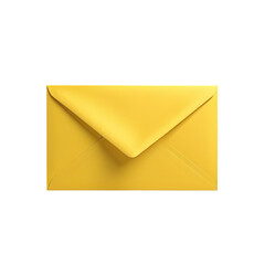 Close-up view of a bright yellow, sealed envelope on a black background