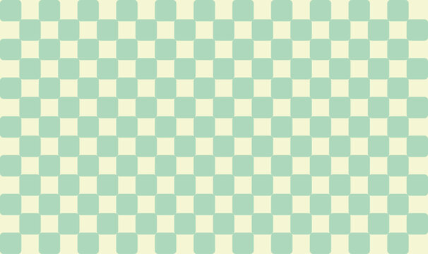 Pastel green checker gingham fabric square checkered seamless pattern texture background vector	
