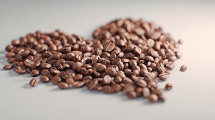 Roasted coffee beans on a surface