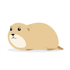 Flat 2D minimalist illustration of a Lemming, modern vector design with white background.