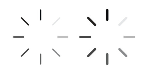 Loading icons illustration, line art, glyph style vectors