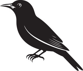Blackbird Silhouette Logo Icon for Nature, Wildlife and Eco-Friendly Brands