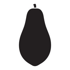 Minimal Papaya Fruit Silhouette Vector
