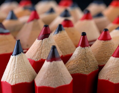 Close-up sharpened pencils