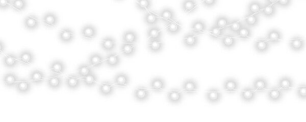 Christmas bulbs twinkle with gentle shine, festive garland string light PNG 