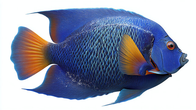 A vibrant image of a colorful angelfish swimming gracefully, showcasing its intricate details.