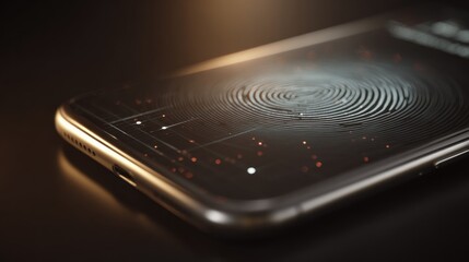 Smartphone screen displaying fingerprint