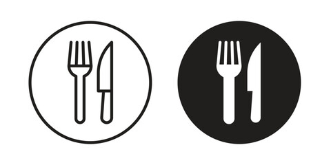 Restaurant icons illustration, line art, glyph style vectors