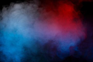 Blue and purple steam on a black background.