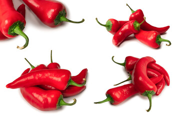 Red hot chili pepper isolated on a white background.