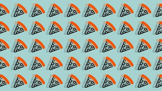 Delicious Pizza Slices Patterned on a Light Blue Background.