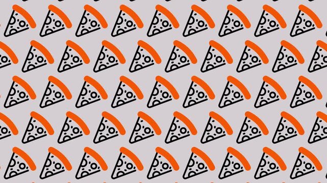Delicious Pizza Slices Pattern Background.