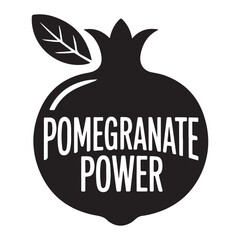 Minimal Pomegranate Fruit Silhouette Vector Icon