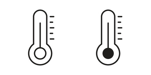 Temperature icons illustration, line art, glyph style vectors