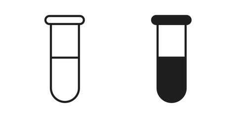 Test tube icons illustration, line art, glyph style vectors
