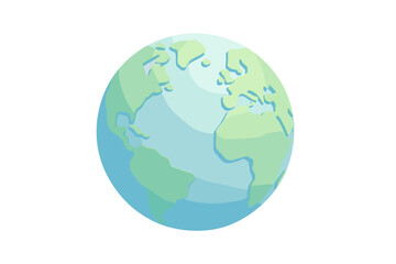 Fototapeta premium Stylized earth globe with simplified geographic features on white background