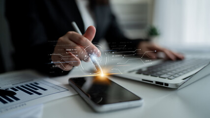 AI artificial intelligence with digital brain and connected data circuit. AI core processes data, AI core drives intelligence, enables connection, and AI core powers smart digital systems. Latch