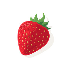 Strawberry — flat 2D vector artwork created in a clean, modern, and minimal style on white background.