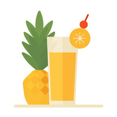Tropical Punch — flat 2D vector artwork created in a clean, modern, and minimal style on white background.