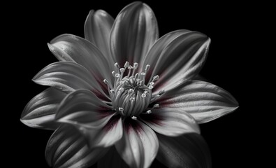 Blackwhite flower on black background for obituary notice funeral announcement necrology funeral flowers grief death loss ceremony floral sadness cemetery mourning dead