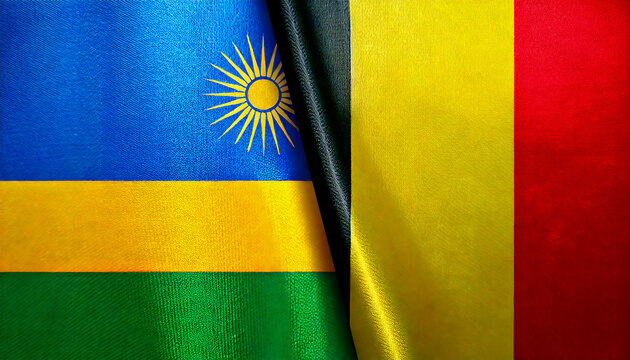 ベルギーの国旗とルワンダの国旗(Belgium flag & Rwanda flag.)
