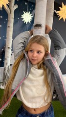Portrait of a Little Girl with Long White Hair