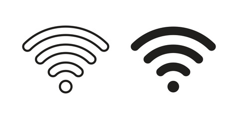 Wifi icons illustration, line art, glyph style vectors