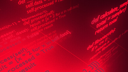red binary code background, Crimson Red Code Matrix Perspective Technology Programming Cyber Software Development View