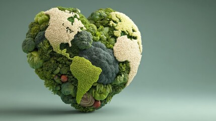 Vegetable earth in heart shape