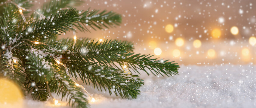 christmas tree with lights - Powered by Adobe