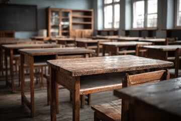 Empty School Classroom Back-to-School Interior
