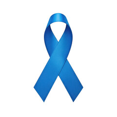 Blue awareness ribbon isolated on transparent background